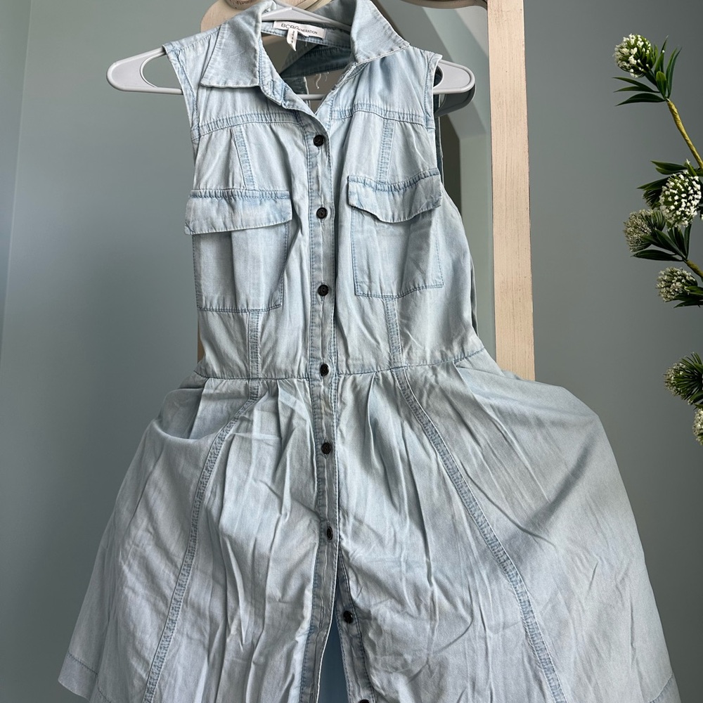 BCBGeneration Light Blue Denim Mini Dress